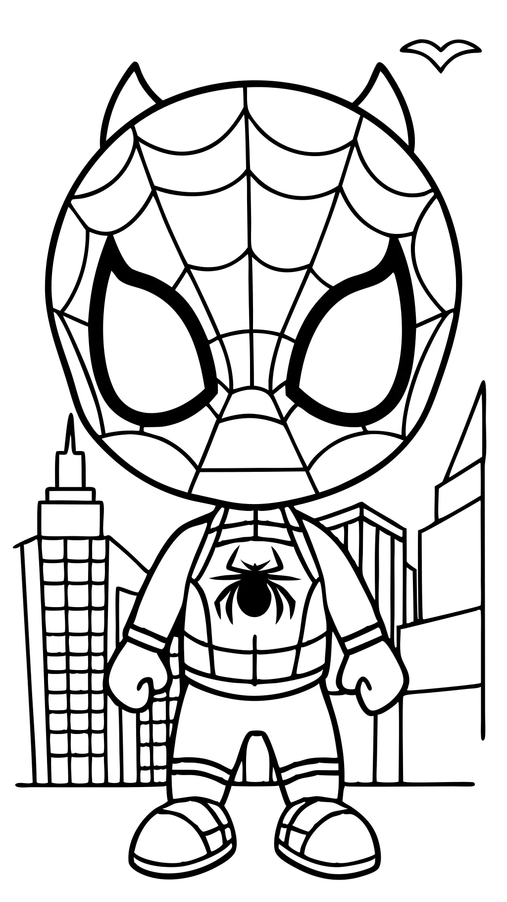 hello kitty spiderman coloring pages